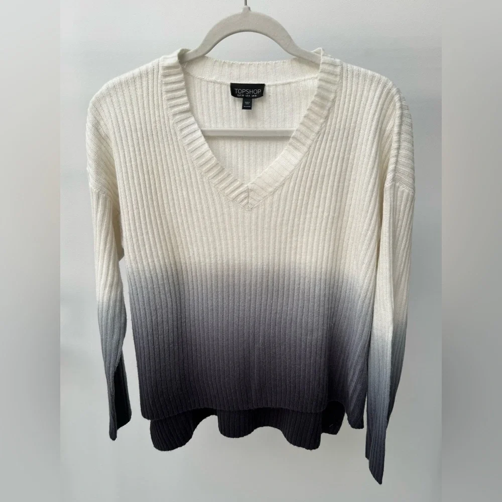 Topshop Ombré Knit‎ Long Sleeve Sweater, Size 4